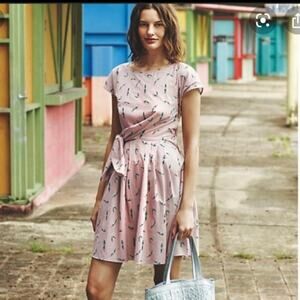 Anthropologie Maeve Diver Print Dress S